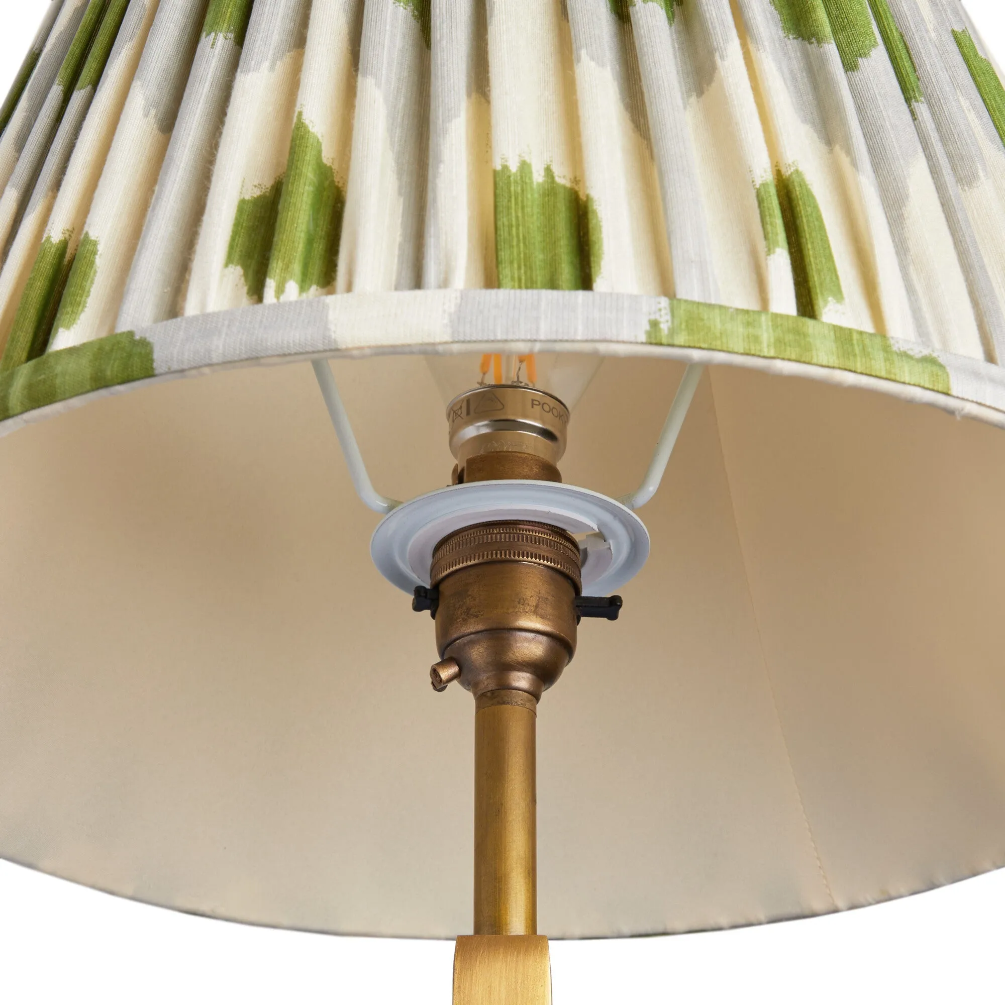 30cm straight empire shade in grey green egg & spoon silk ikat