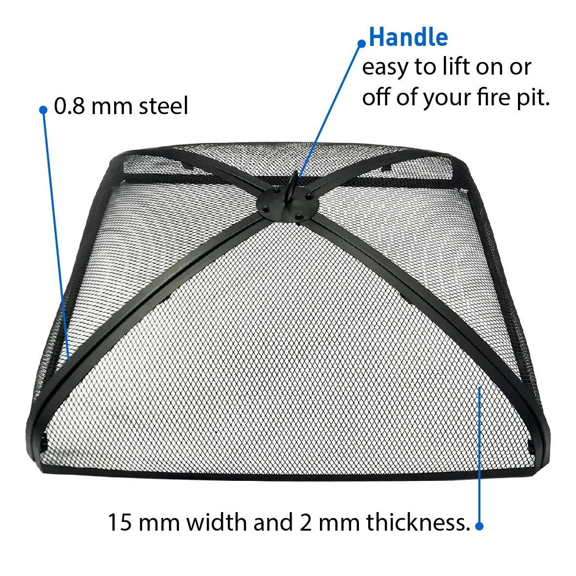 EasyGo FIRE SCREEN &ndash; FIRE PIT COVER &ndash; FIRE SCREEN PROTECTOR (24&quot; Square)