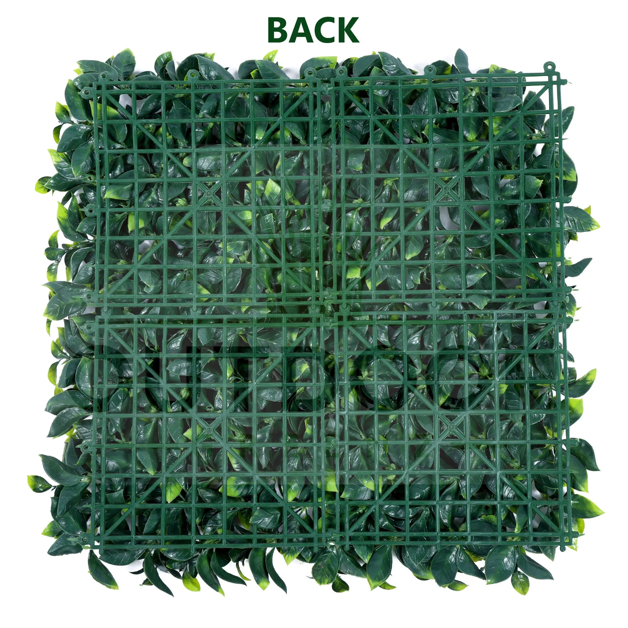 Green Mix Shade Highlight Leaves Artificial Vertical Green Garden Wall Tile (Size: 50cm x 50cm, Pack of 1)