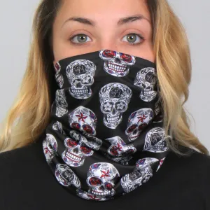 Hot Leathers Sugar Skulls Neck Gaiter Mask