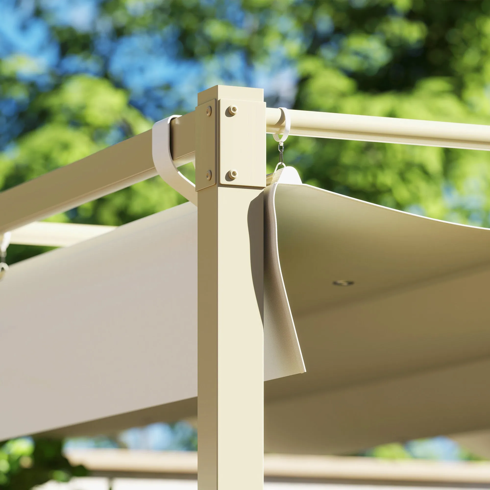 Outsunny 3 x 3(m) Garden Pergola with Retractable Roof, UPF30 