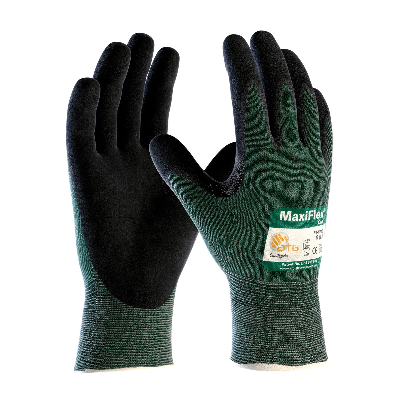 PIP 34-8743 MaxiFlex Cut Seamless Knit Engineered Yarn with Premium Nitrile Coated MicroFoam Grip Touchscreen Compatible Safety Glove(One Dozen)