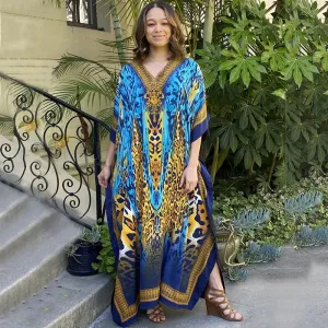 Plus size Beach Maxi Dress Robe Beach Cover up Kaftan