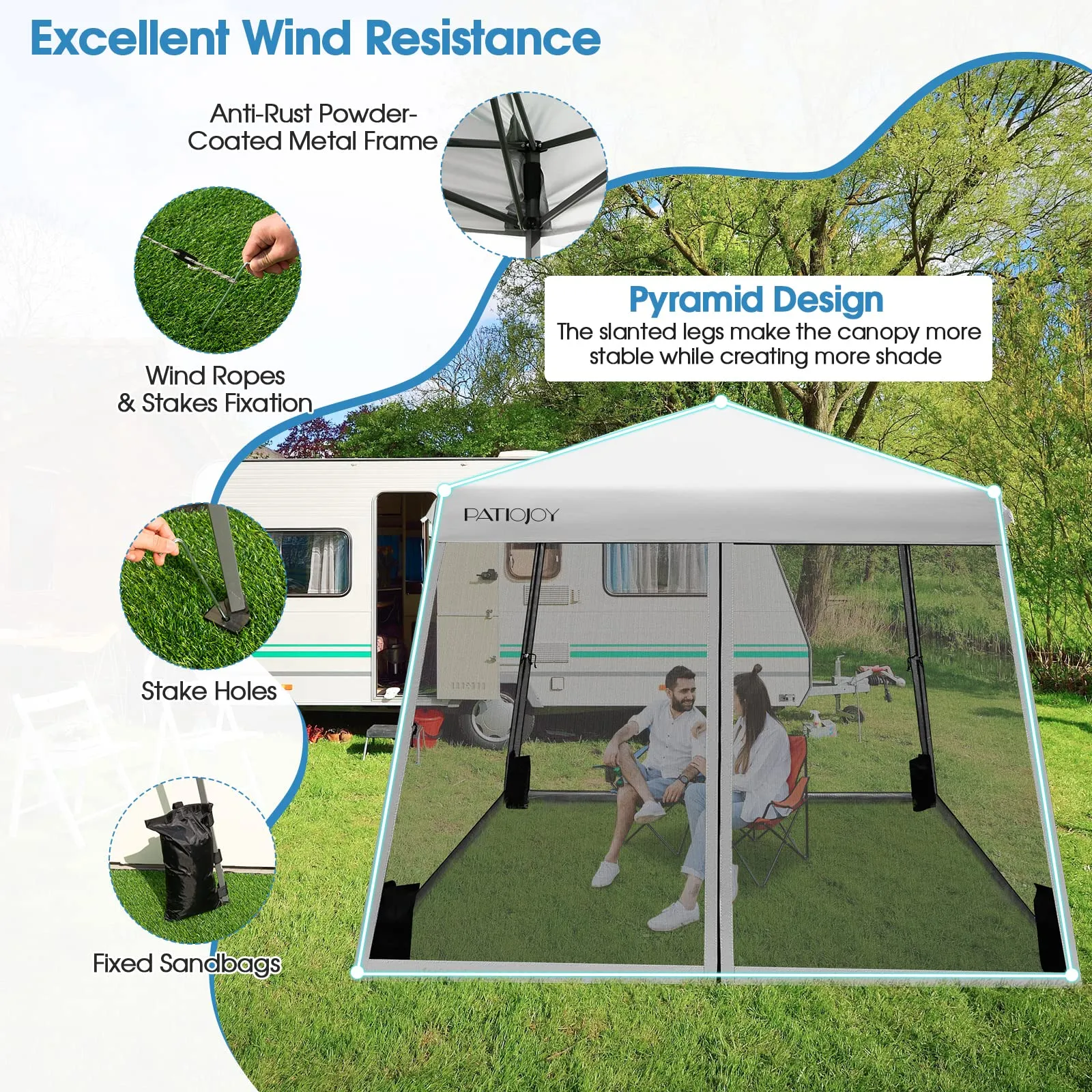 Tangkula 10x10 Ft Pop Up Canopy with Netting